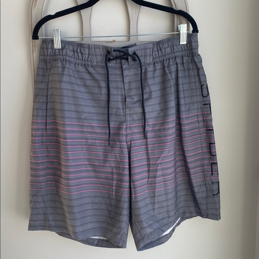 Spyder Swim Surf Sand Sun line Men’s gray pink and black trunks XL NWT